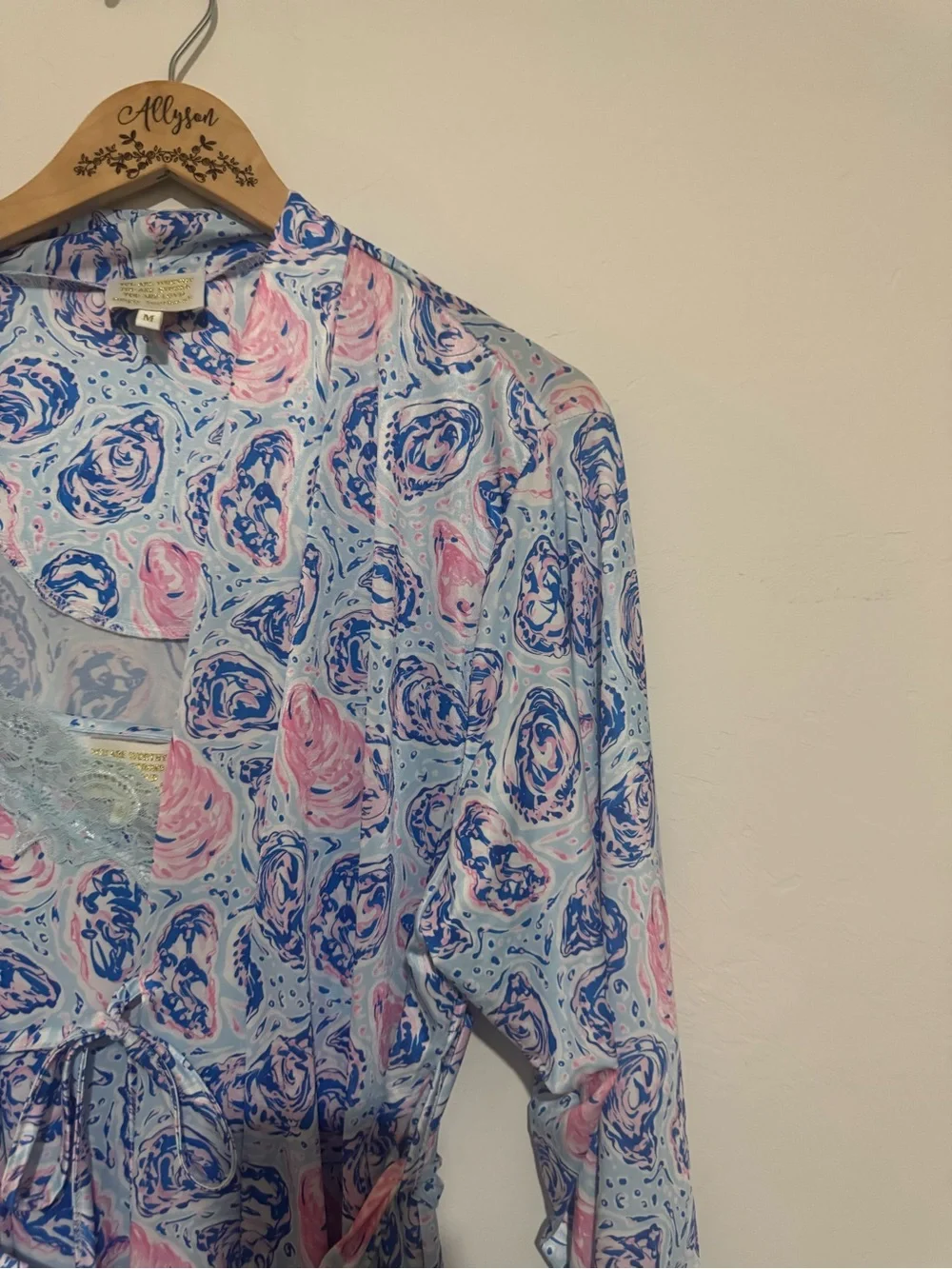 SIMPLY SOUTHERN ROBE & Night GownBLUE & Pink & WHITE Oyster SIZE Medium
